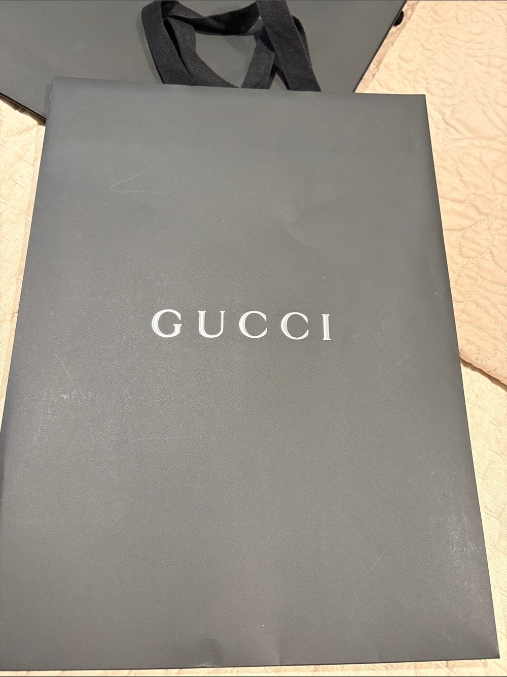 Gucci Black Shopping Tote with Logo